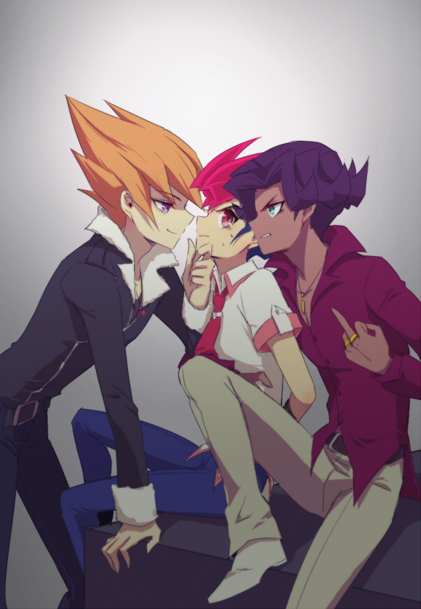 tsukumo yuma, vector, and arito (yu-gi-oh! and 1 more) drawn by liusang