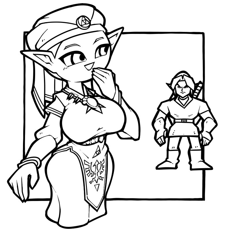 link, princess zelda, and young zelda (the legend of zelda and 1 more) drawn by name_omoitukan2