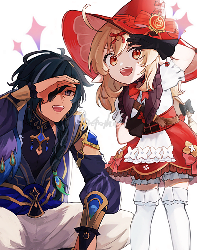 kaeya and klee (genshin impact) drawn by suitchi_(gn4othi61)