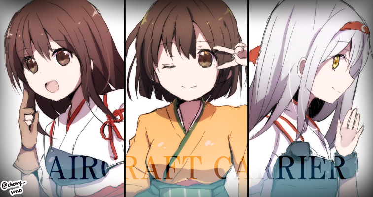akagi, shoukaku, and hiryuu (kantai collection) drawn by cherry_rosso