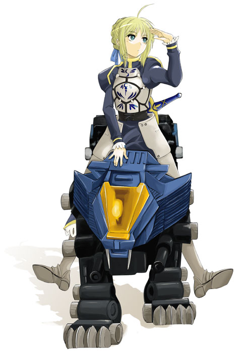 artoria pendragon, saber, and shield liger (fate and 2 more) drawn by morisoban