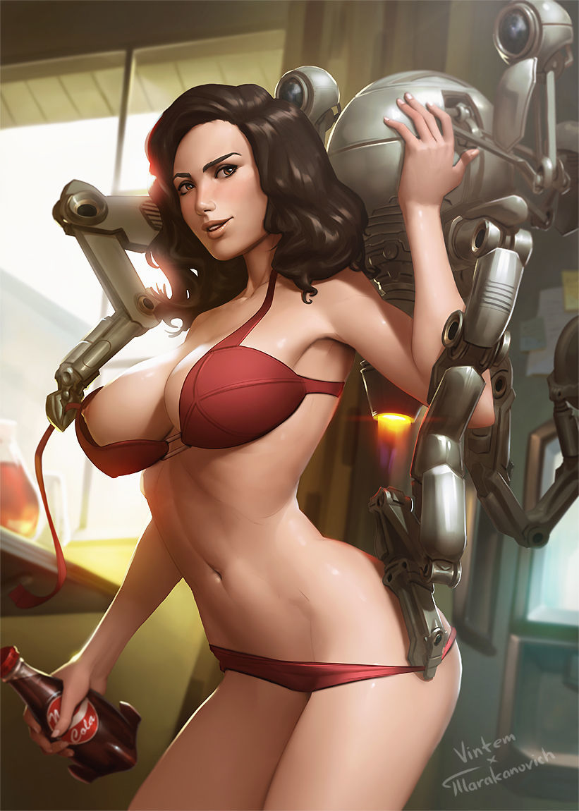 mister handy and codsworth (fallout) drawn by tarakanovich