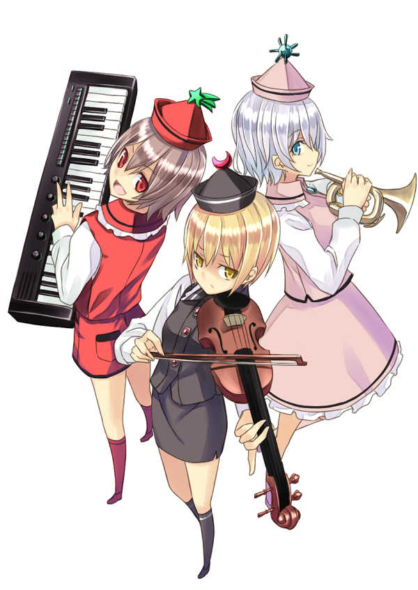 lunasa prismriver, merlin prismriver, and lyrica prismriver (touhou) drawn by nabeshima_tetsuhiro