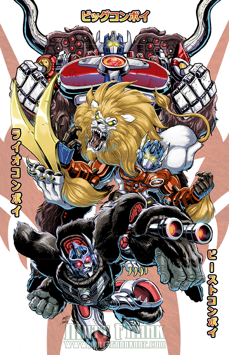 optimus primal, lio convoy, and big convoy (transformers and 3 more) drawn by matt_frank