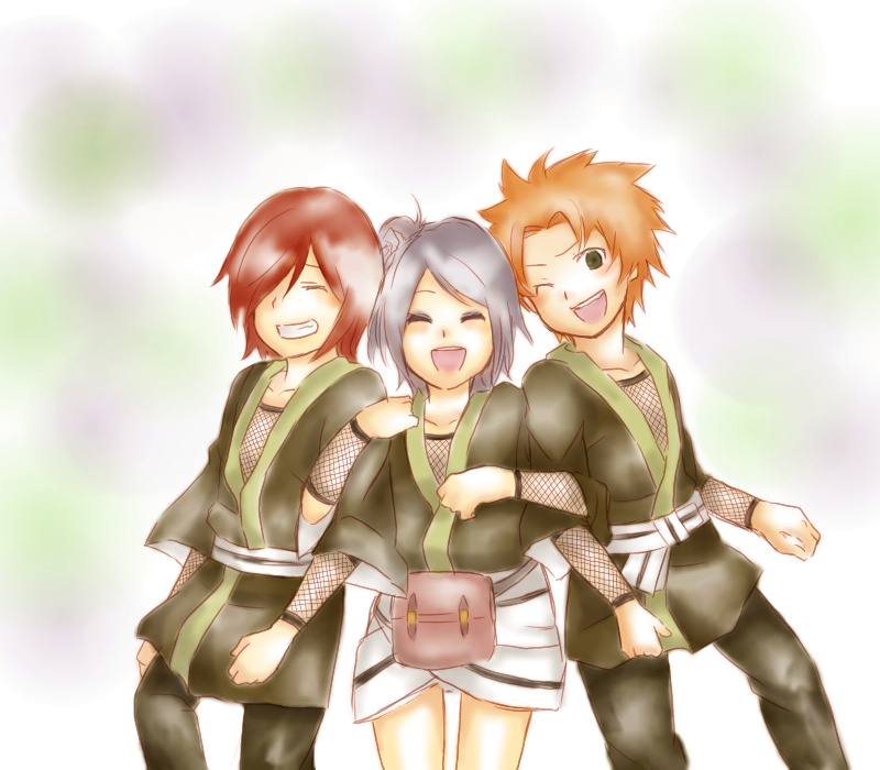 konan, yahiko, and nagato (naruto and 1 more) drawn by saiko_(koro-mossari)