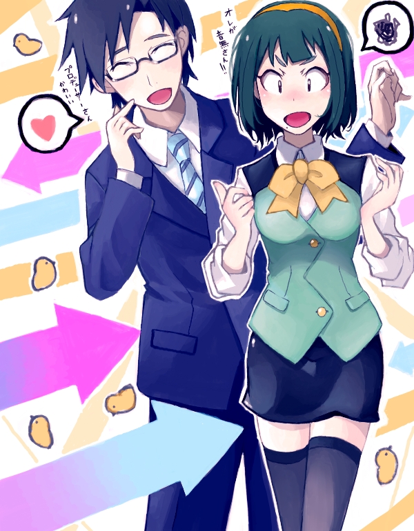 producer and otonashi kotori (idolmaster) drawn by mistrail