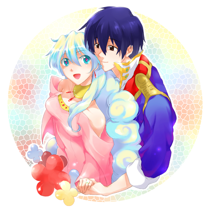nia teppelin and simon (tengen toppa gurren lagann) drawn by awa_(awaawa)