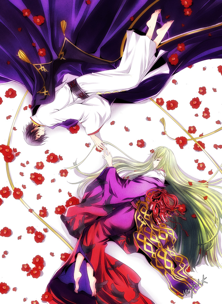 c.c. and lelouch vi britannia (code geass) drawn by meimi_k