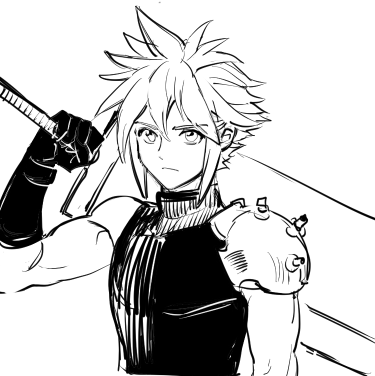 cloud strife (final fantasy and 1 more) drawn by dede_(qwea_00000)