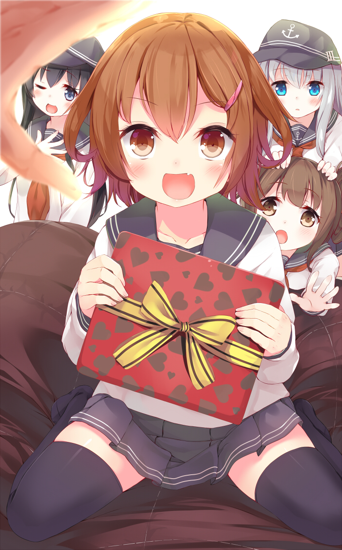 hibiki, inazuma, ikazuchi, and akatsuki (kantai collection) drawn by komone_ushio