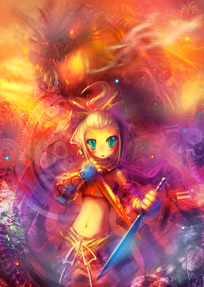 rogue and hatch (7th dragon) drawn by tanaka_ken'ichi