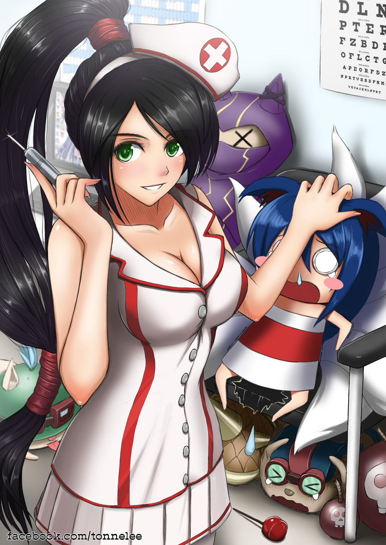 ahri, akali, teemo, kennen, ziggs, and 2 more (league of legends) drawn by tonnelee