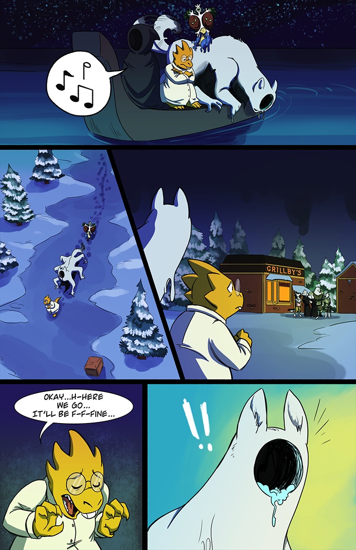 alphys, lesser dog, greater dog, endogeny, doggo, and 4 more (undertale) drawn by lynxgriffin