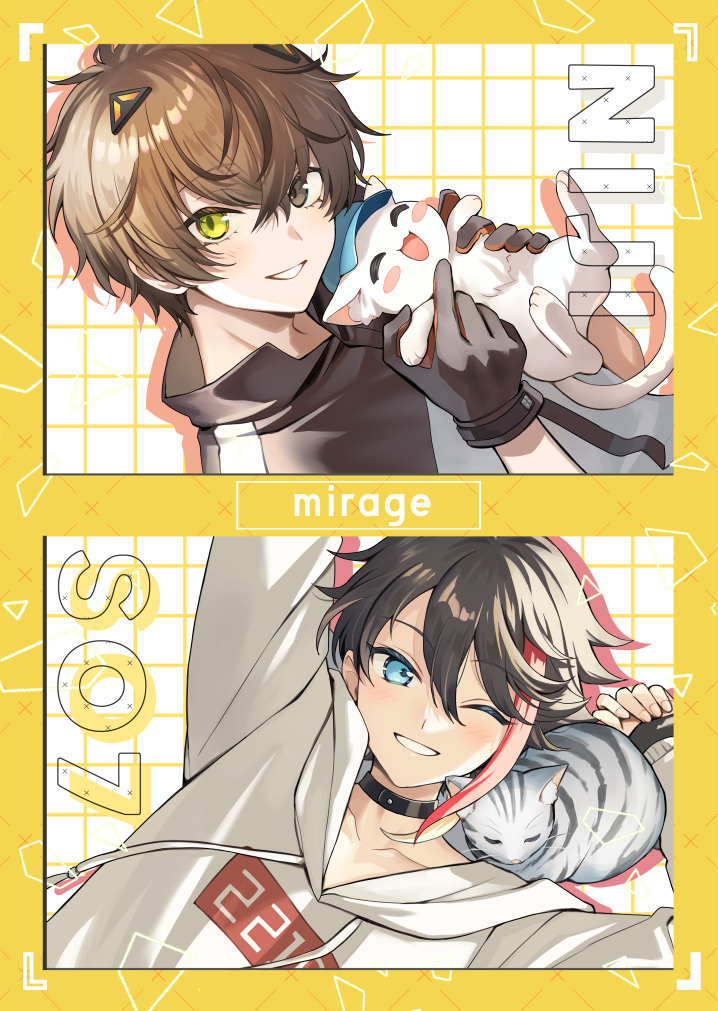 saegusa akina and alban knox (nijisanji and 1 more) drawn by sakuro