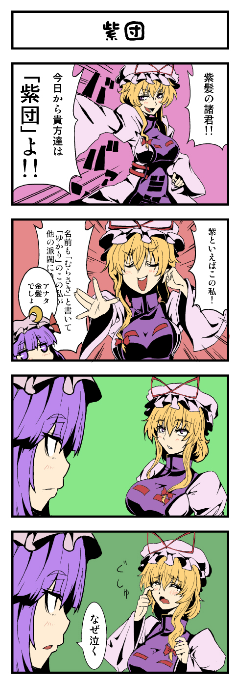 patchouli knowledge and yakumo yukari (touhou) drawn by hosoi_kouzou