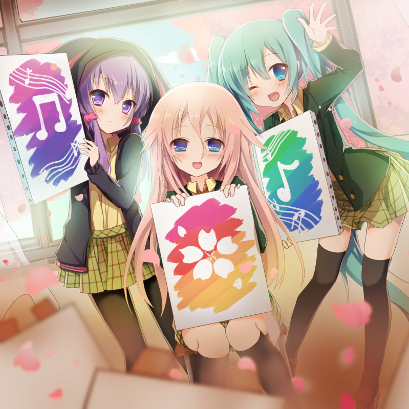 hatsune miku, yuzuki yukari, and ia (vocaloid and 1 more) drawn by amamine