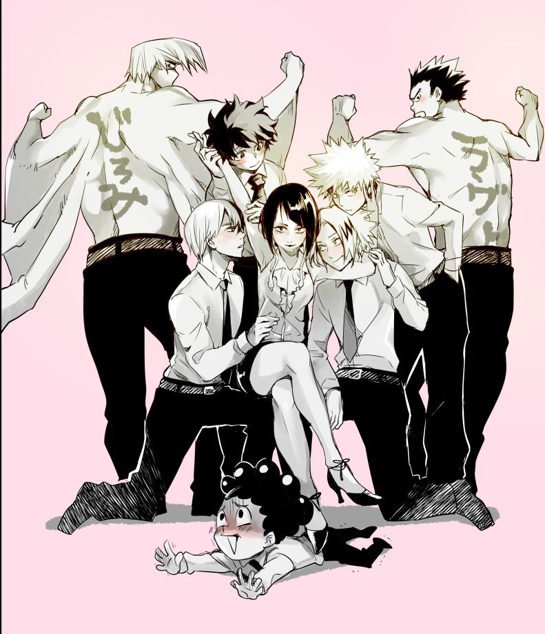 midoriya izuku, bakugou katsuki, todoroki shoto, jiro kyoka, kaminari denki, and 3 more (boku no hero academia)