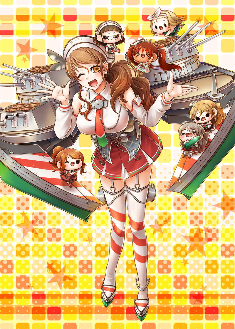 pola, libeccio, zara, littorio, roma, and 3 more (kantai collection) drawn by yumaru_(marumarumaru)