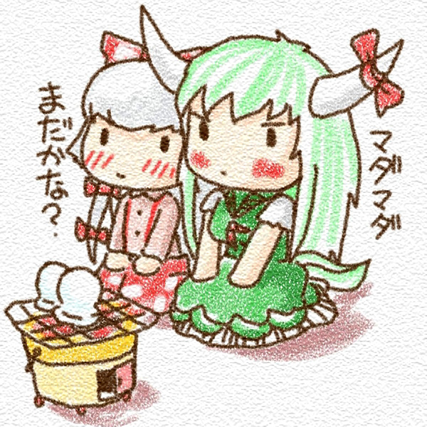 fujiwara no mokou, kamishirasawa keine, and ex-keine (touhou) drawn by yosudon
