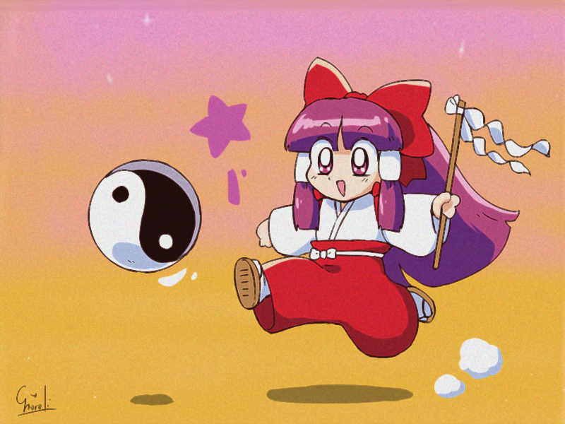 hakurei reimu (touhou and 2 more) drawn by choroli_(chorolin)