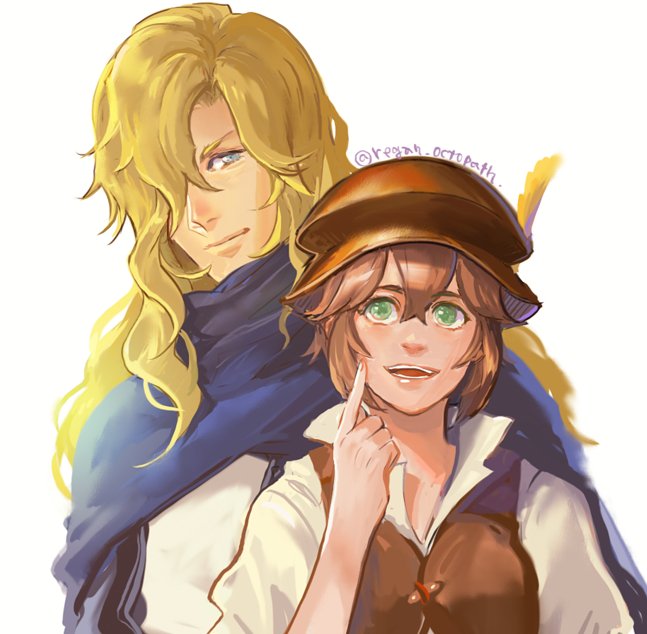 tressa colzione and leon bastralle (octopath traveler and 1 more) drawn by regan_(hatsumi)