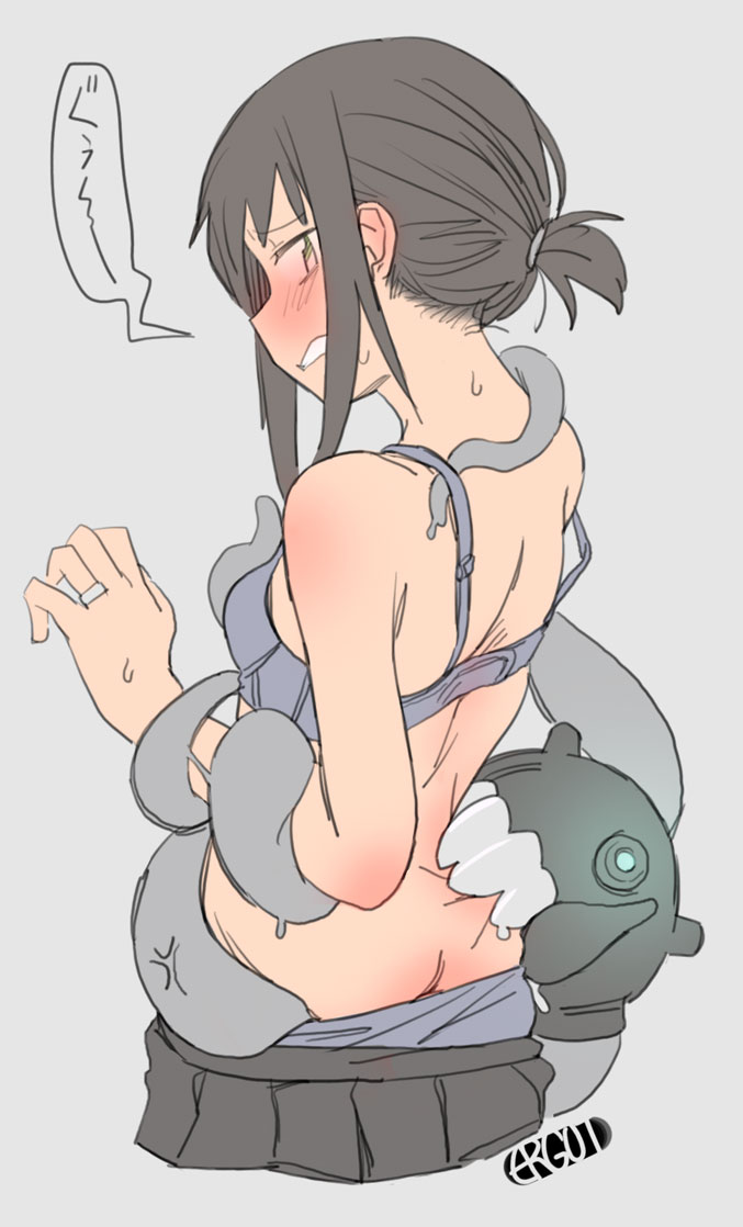 fubuki and enemy naval mine (kantai collection) drawn by ergot