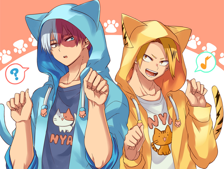 todoroki shoto and kaminari denki (boku no hero academia) drawn by naruse_(naru_224s)