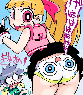 akazutsumi momoko, matsubara kaoru, hyper blossom, and powered buttercup (powerpuff girls z) drawn by mochi-iri_kinchaku