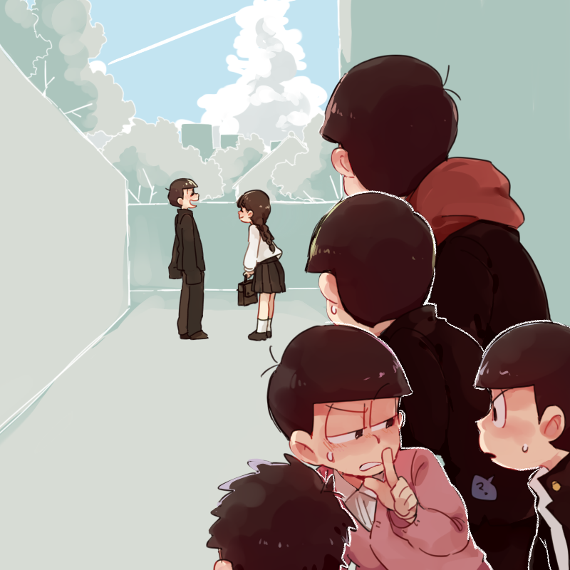 matsuno osomatsu, matsuno karamatsu, matsuno ichimatsu, matsuno jyushimatsu, matsuno choromatsu, and 2 more (osomatsu and 2 more) drawn by lya_(16335575)