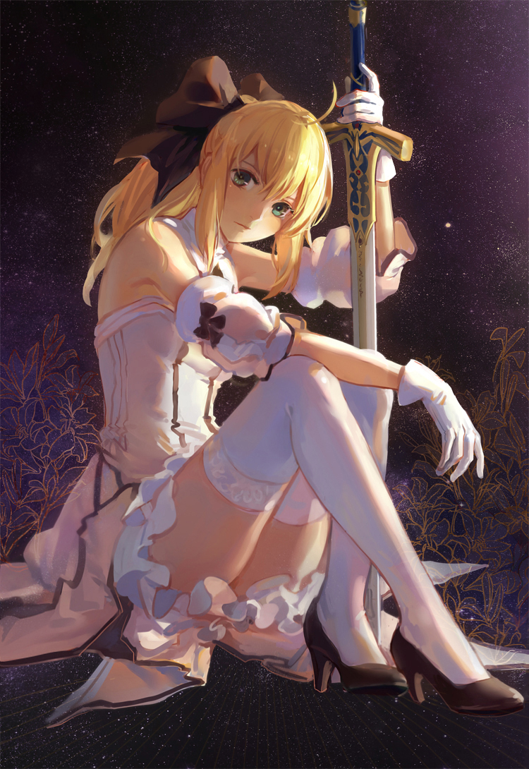 artoria pendragon and saber lily (fate and 1 more) drawn by achyue
