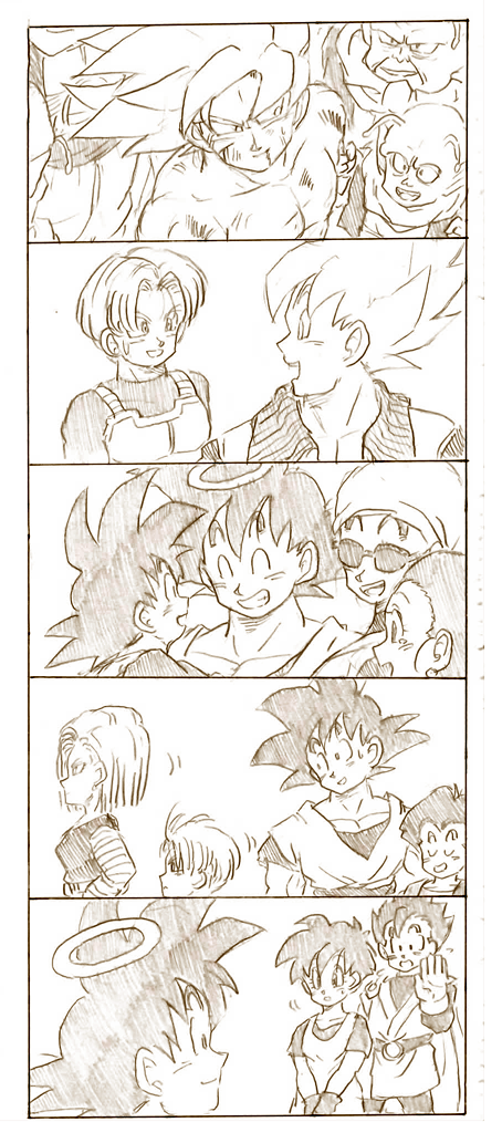 son goku, android 18, son gohan, chi-chi, trunks, and 5 more (dragon ball and 1 more) drawn by tkgsize