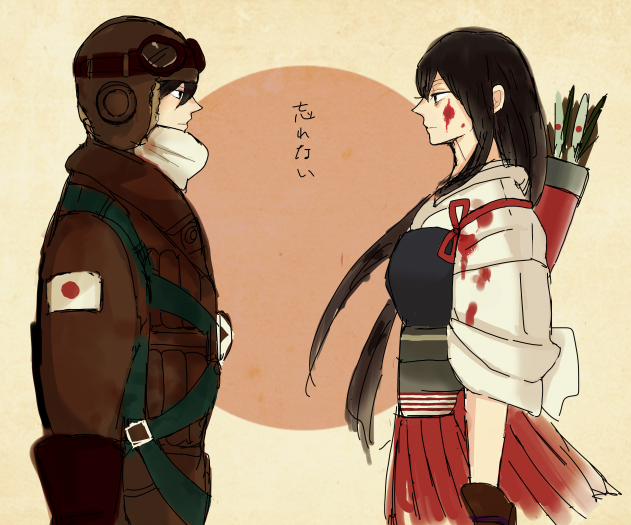 akagi and miyabe kyuuzou (kantai collection and 1 more) drawn by makiya1013