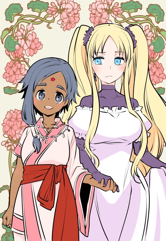 shuurei and nina (original and 1 more) drawn by iwami_shouko