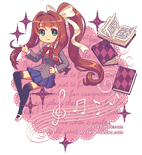 monika (doki doki literature club) drawn by dav-19