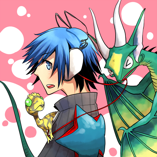 protagonist, culebre, and basilisk (devil survivor and 1 more) drawn by shinabita_nasubi