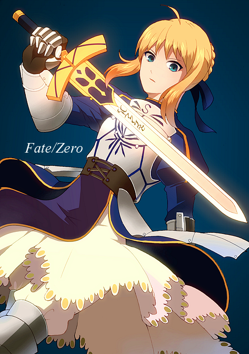 artoria pendragon and saber (fate and 2 more) drawn by okematu