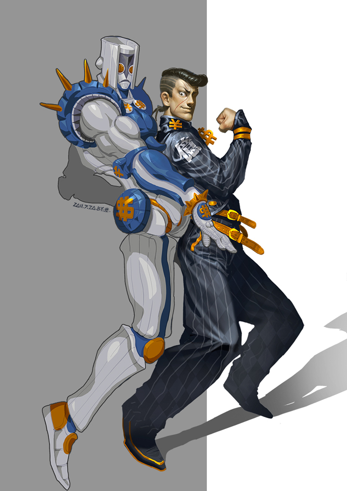 nijimura okuyasu and the hand (jojo no kimyou na bouken and 1 more) drawn by dao_cao