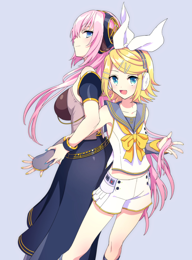 kagamine rin and megurine luka (vocaloid) drawn by akiyoshi_(tama-pete)