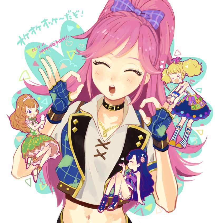 saegusa kii, otoshiro seira, kazesawa sora, and himesato maria (aikatsu!) drawn by sakana_(skn)