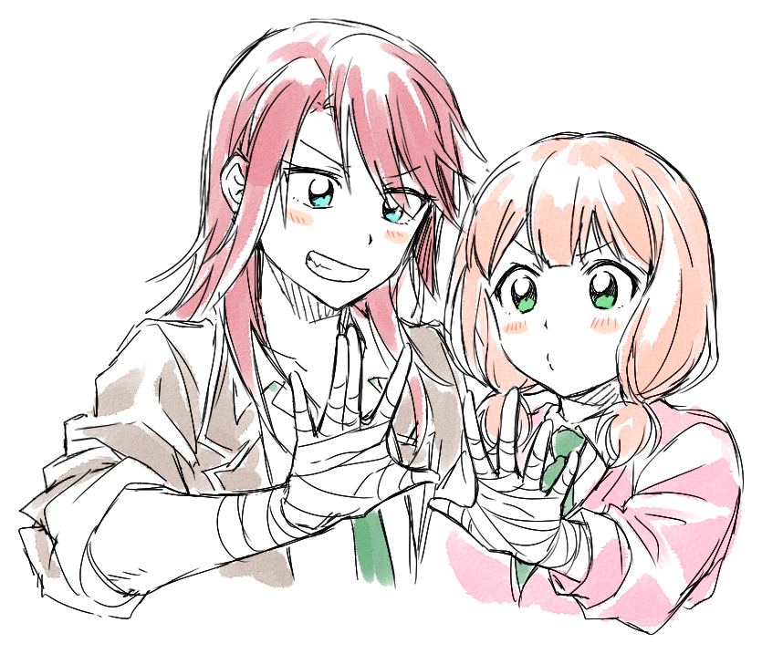 uehara himari and udagawa tomoe (bang dream!) drawn by re_ghotion