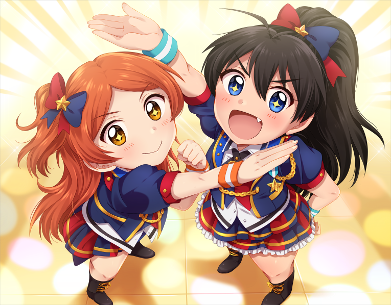 ganaha hibiki and ogami tamaki (idolmaster and 1 more) drawn by hiiringu
