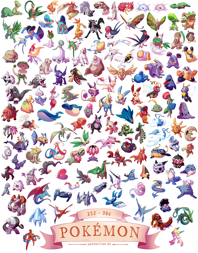 gardevoir, kirlia, jirachi, torchic, mudkip, and 130 more (pokemon) drawn by clouded-3d