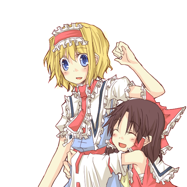 hakurei reimu and alice margatroid (touhou) drawn by natsuk