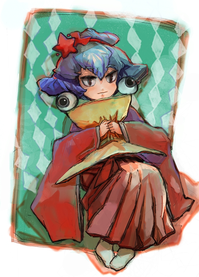 yasaka kanako, pyonta, and snake-eyed kanako (touhou) drawn by shime_mura