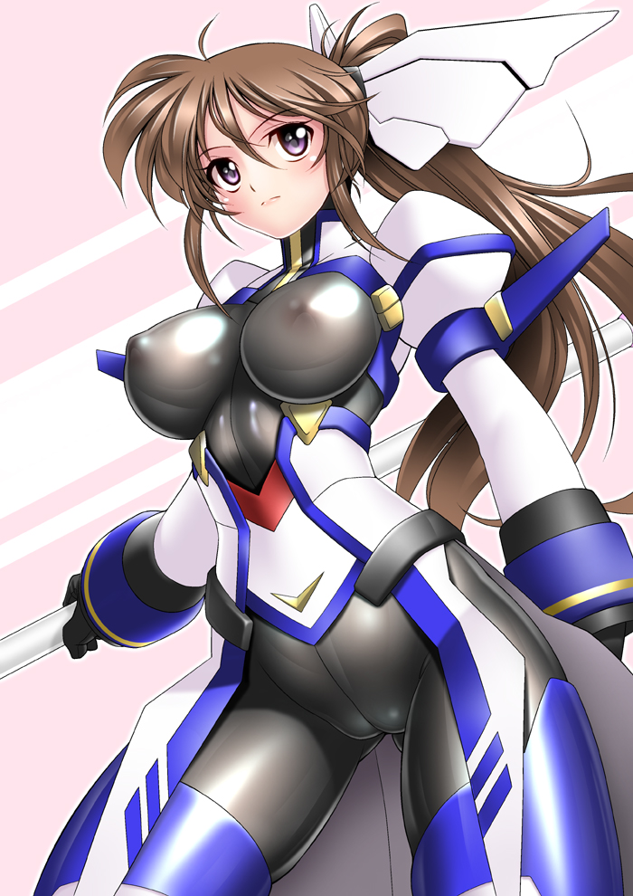 takamachi nanoha (lyrical nanoha and 1 more) drawn by sakura_ryuuken