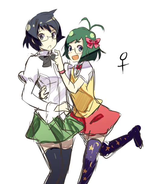 hakamichi shizune and hakamichi hideaki (katawa shoujo) drawn by weee_(raemz)