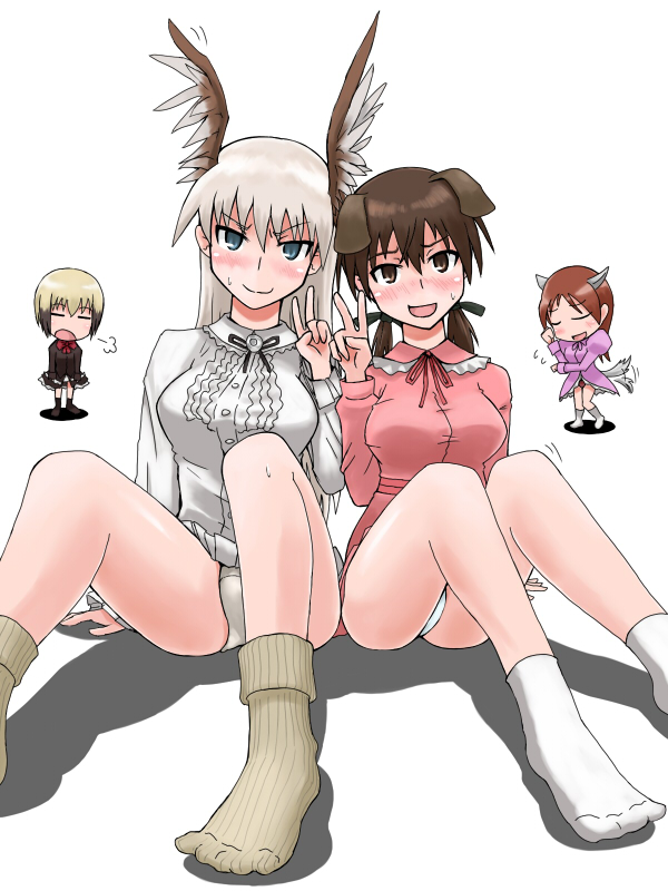 erica hartmann, gertrud barkhorn, minna-dietlinde wilcke, and hanna-justina marseille (world witches series and 2 more) drawn by neri_gozu