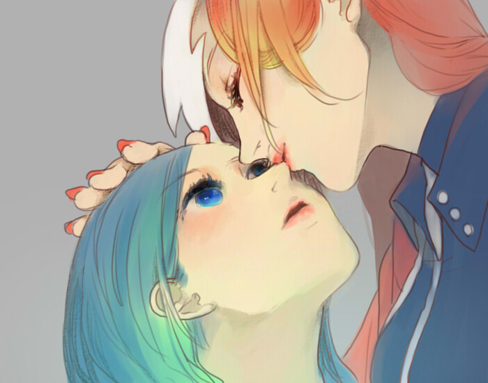 kunagisa tomo and aikawa jun (zaregoto series) drawn by dosei