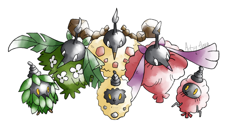 burmy and wormadam (pokemon) drawn by artsy-theo