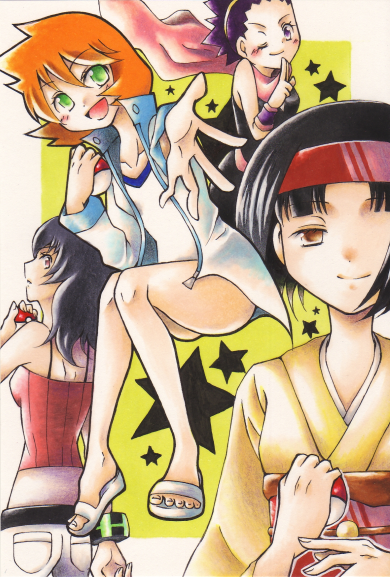 misty, sabrina, erika, and janine (pokemon and 1 more) drawn by ai_sato